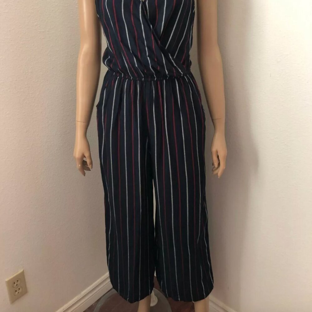 Hollister Striped Romper Size Small Jumpsuit Flare Leg - Picture 2 of 6